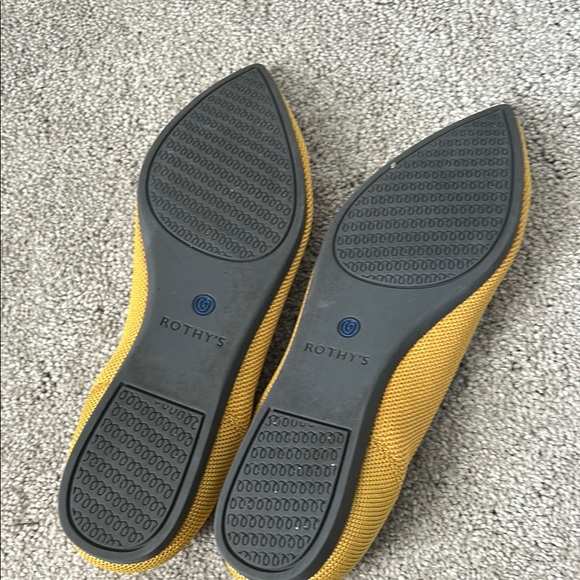 Rothy's Vibrant Yellow Flats with Blue Accents - Picture 3 of 4